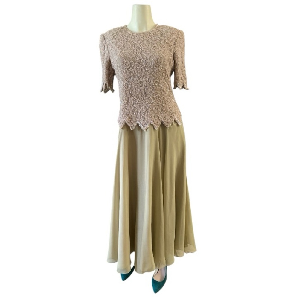 Vintage Brilliante by J. A. Formal Dress Size Large exquisitely beaded bodice
